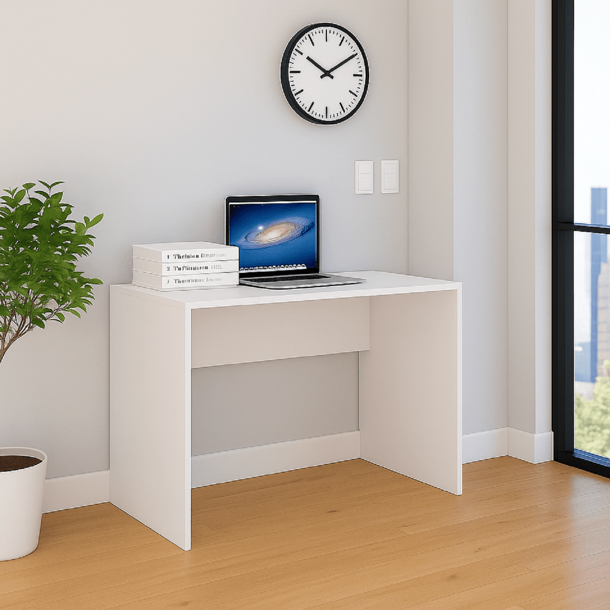 Escritorio TOMY Blanco 80x75cm sin Cajones - Escritorios y Archivadores | Bylmo