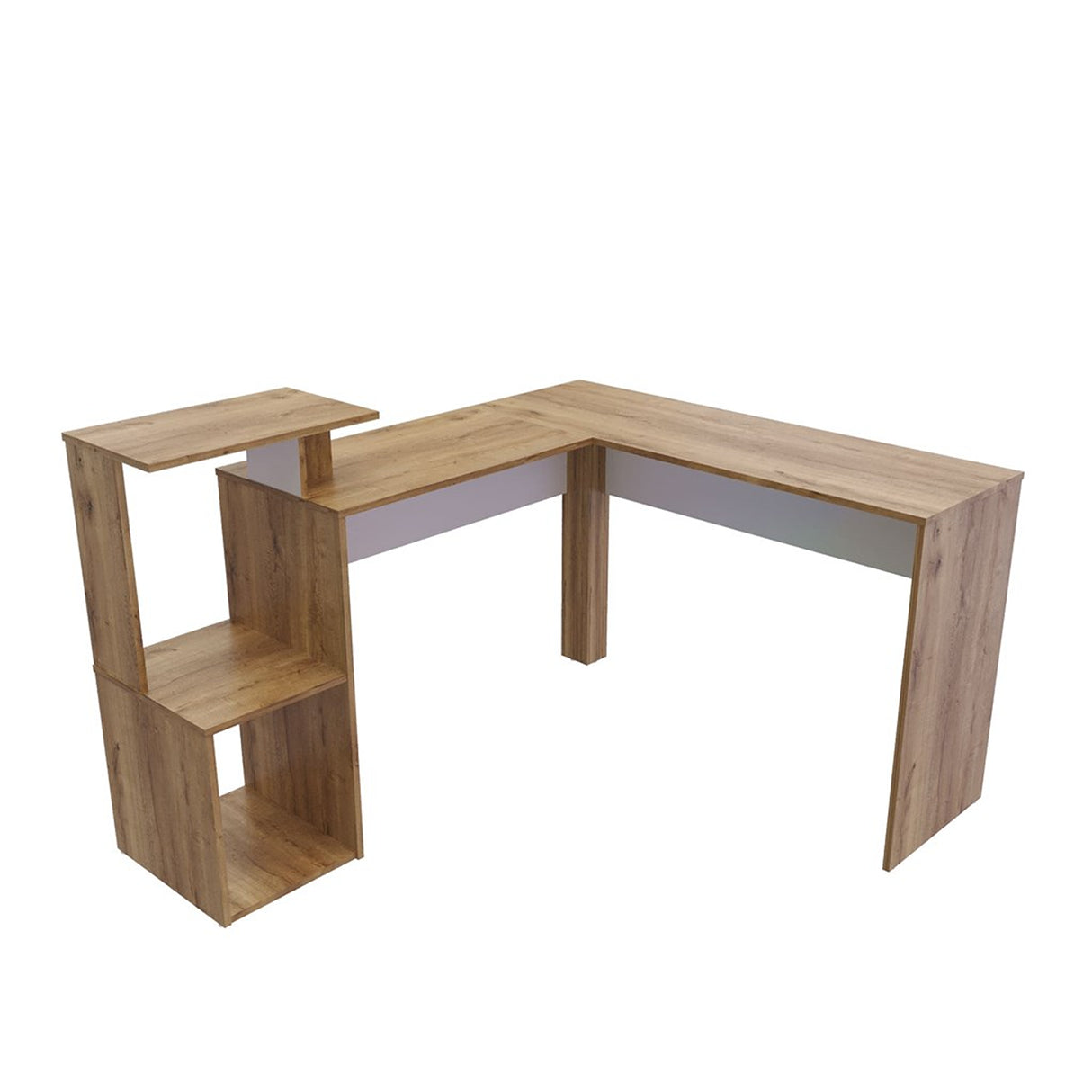 Escritorio en L DUNA 141.3x88cm sin Cajones y con Organizador de Libros - Escritorios y Archivadores | Bylmo