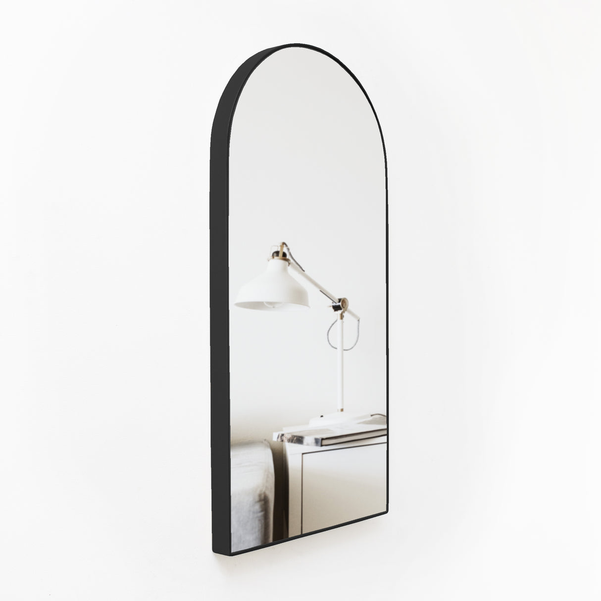 Espejo de Pared Ibiza Negro 40x80cm Arco Superior con Marco Metalico - ESPEJOS DE PARED | Bylmo