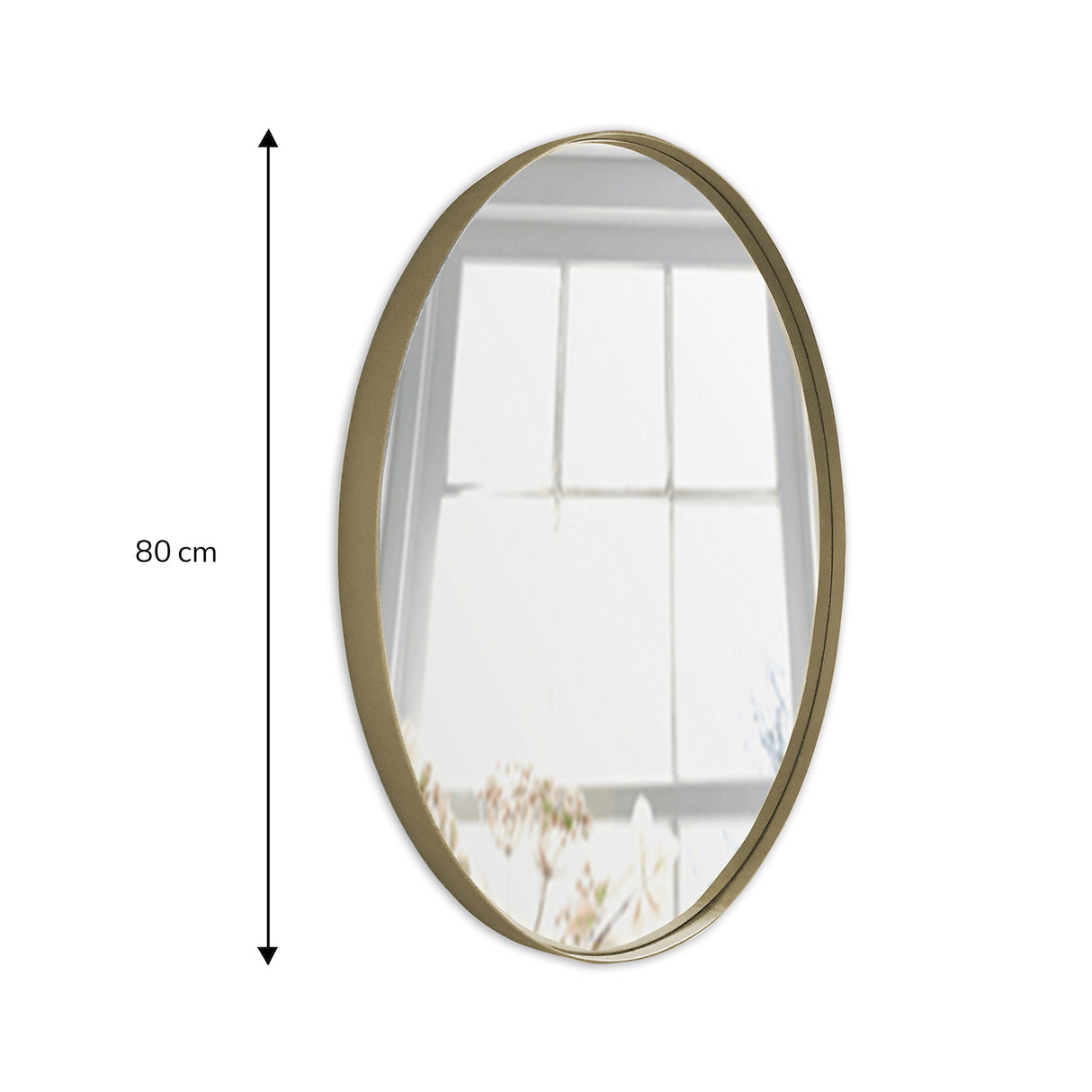 Espejo de Pared Osaka Dorado 80x80cm Redondo con Marco Metalico - ESPEJOS DE PARED | Bylmo