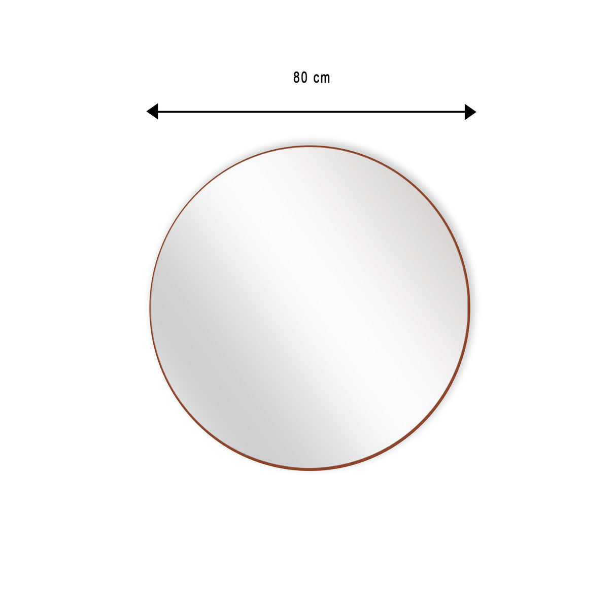 Espejo de Pared Osaka Cobre 80x80cm Redondo con Marco Metalico - ESPEJOS DE PARED | Bylmo