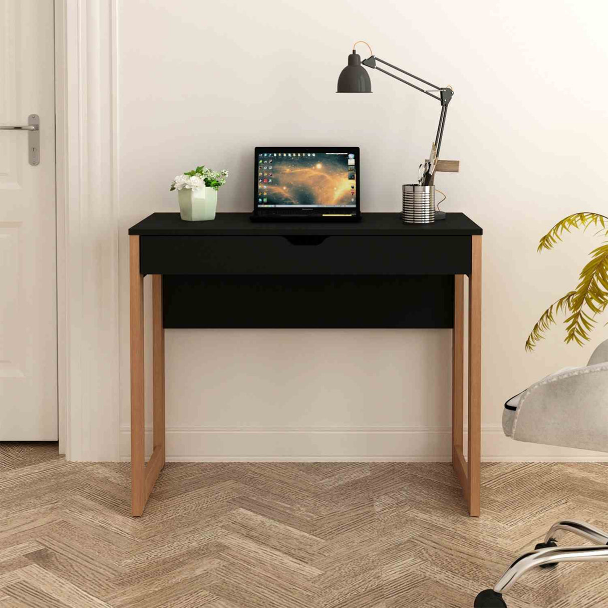 Escritorio Ámsterdam Almendra 90 cm con Cajón - Escritorios y Archivadores | Bylmo