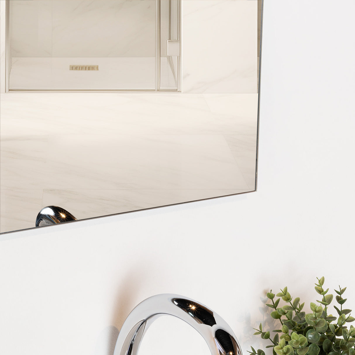 Espejo de Baño Bolonia Plateado 40x60cm Rectangular con Biselado - Espejos de Baño | Bylmo