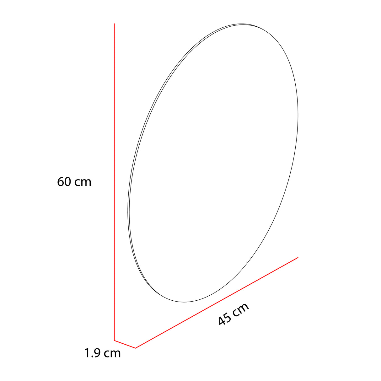 Espejo de Baño Napoli Plateado 45x60cm Ovalado con Biselado - Espejos de Baño | Bylmo