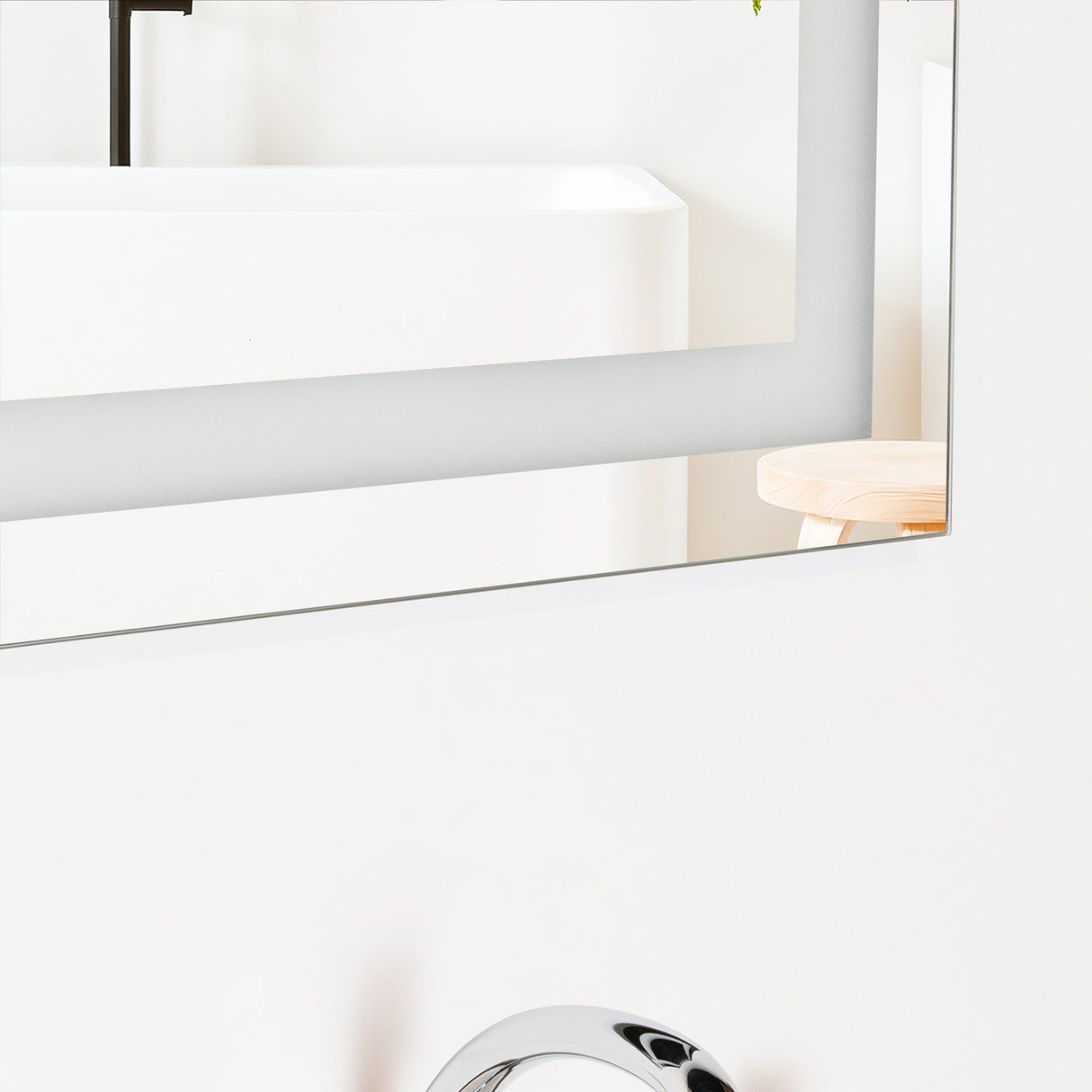 Espejo de Baño Torino Plateado 65x75cm Rectangular con Biselado - Espejos de Baño | Bylmo