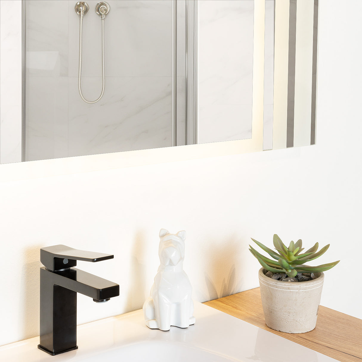 Espejo de Baño Led Apolo Plateado 100x80cm Rectangular con Sandblasting - Espejos de Baño | Bylmo