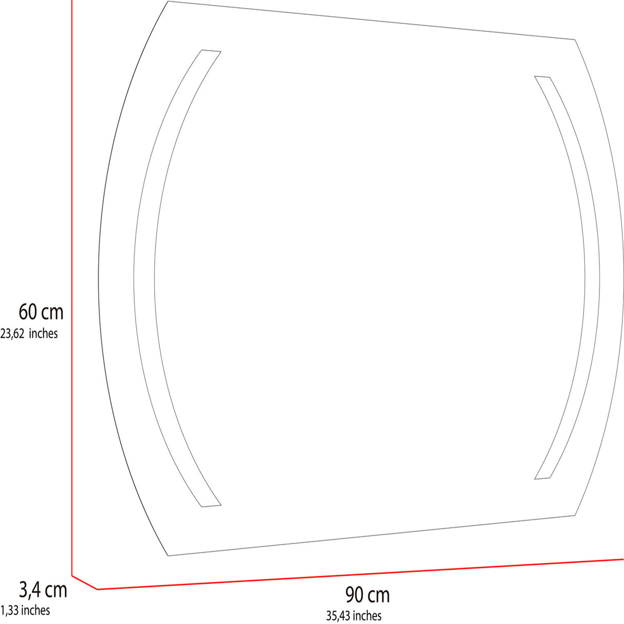 Espejo de Baño Led Manson Plateado 90x60cm Rectangular con Sandblasting - Espejos de Baño | Bylmo