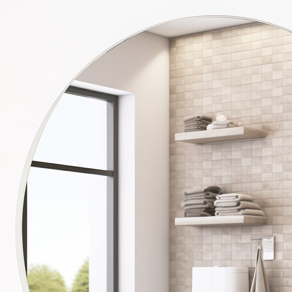 Espejo de Baño Dakota Plateado 60x60cm Redondo - Espejos Decorativos | Bylmo