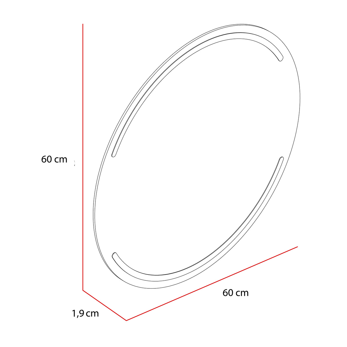 Espejo de Baño Dallas Plateado 60x60cm Redondo - Espejos Decorativos | Bylmo