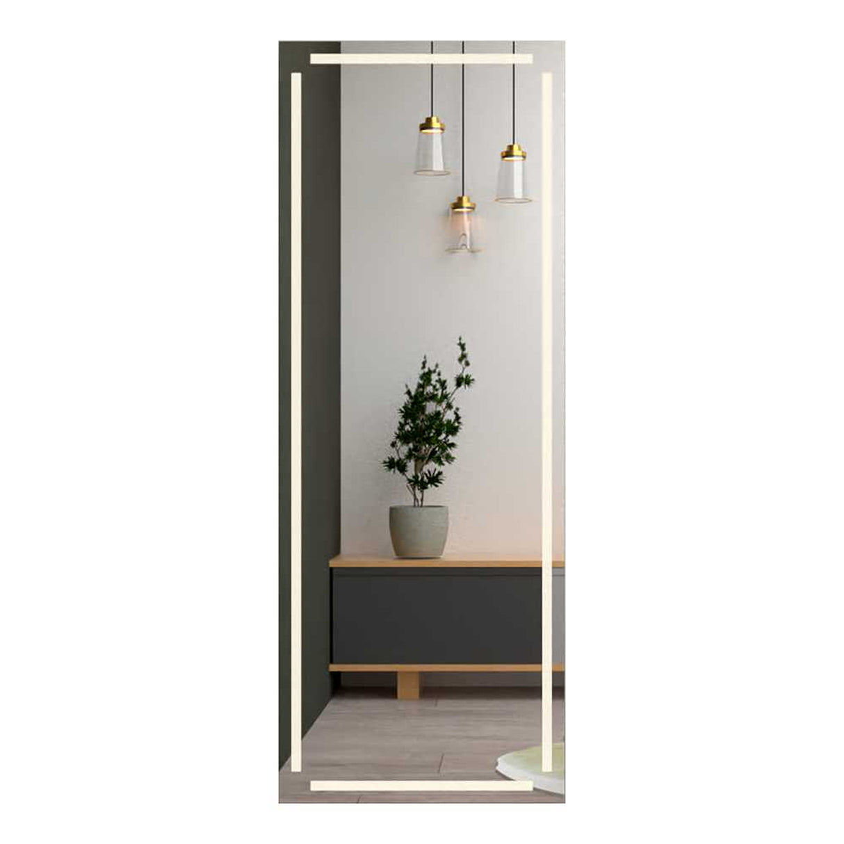 Espejo de Pared Lugo Plateado 45x130cm Rectangular sin Marco - Espejos Decorativos | Bylmo
