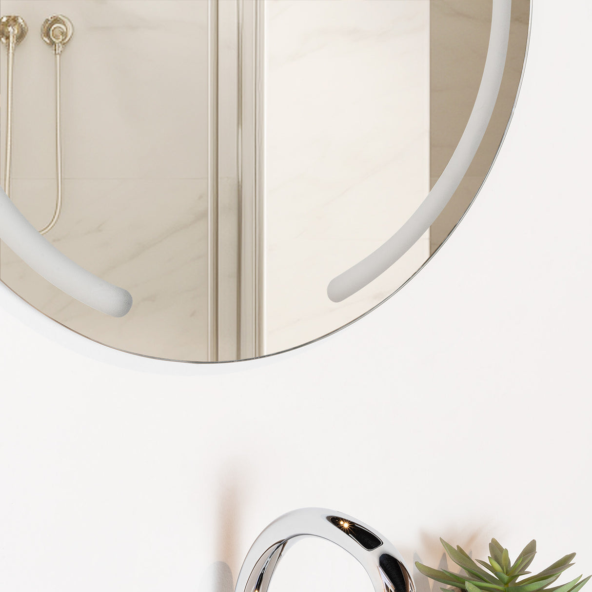 Espejo de Baño Ovalle Plateado 60x60cm Redondo - Espejos Decorativos | Bylmo