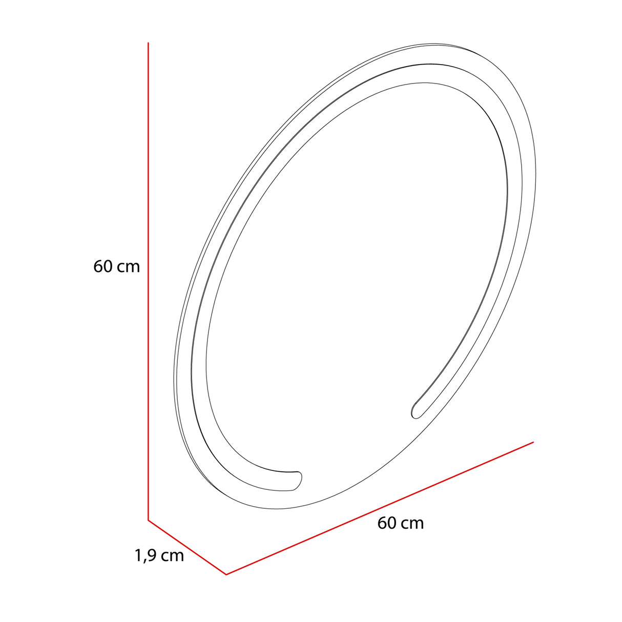 Espejo de Baño Ovalle Plateado 60x60cm Redondo - Espejos Decorativos | Bylmo