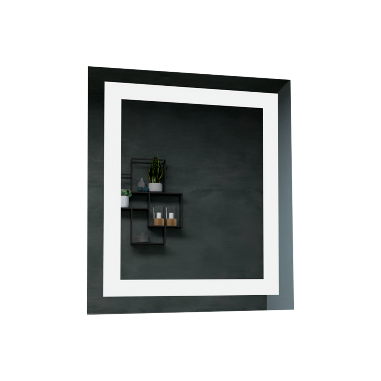 Espejo de Baño Torino Gris 65x75cm Rectangular con Sandblasting y con Iluminación Led - ESPEJOS DE BANHO | Bylmo