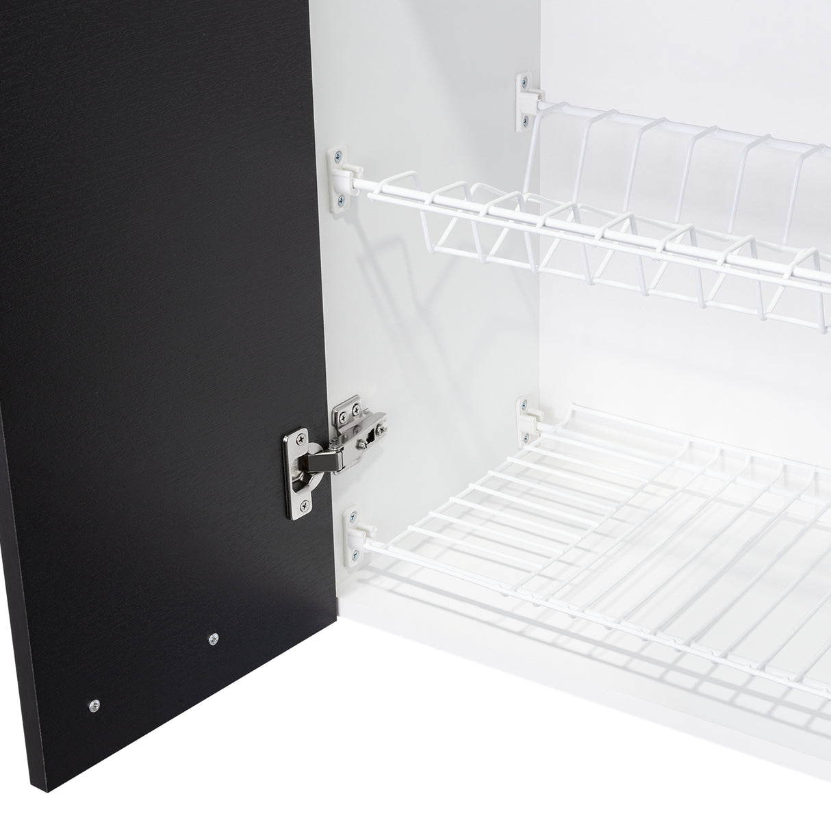 Mueble Superior de Cocina Wengue y Blanco 150x60cm con Dos Entrepaños y con Seis Puertas - Cocinas | Bylmo