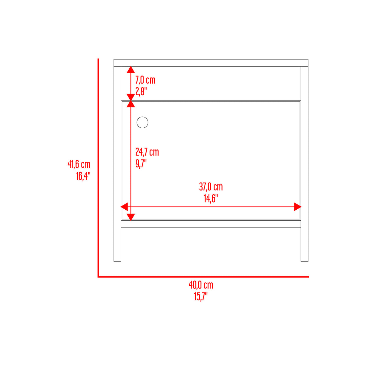Mesa de Noche Colore wengue 41.6x40cm con Una Puerta - Mesas de Noche | Bylmo