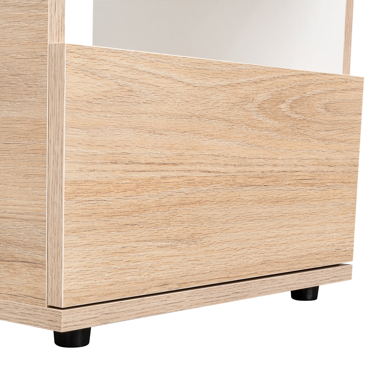 Mesa de Noche Camel Rovere y Blanco 40x45cm con Un Cajón y con Un Compartimiento - Mesas de Noche | Bylmo