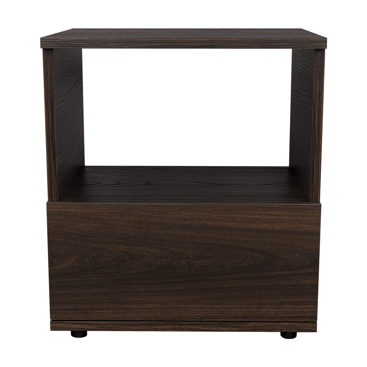 Mesa de Noche Camel habano 45x40cm con Un Cajón y con Un Compartimiento - Mesas de Noche | Bylmo