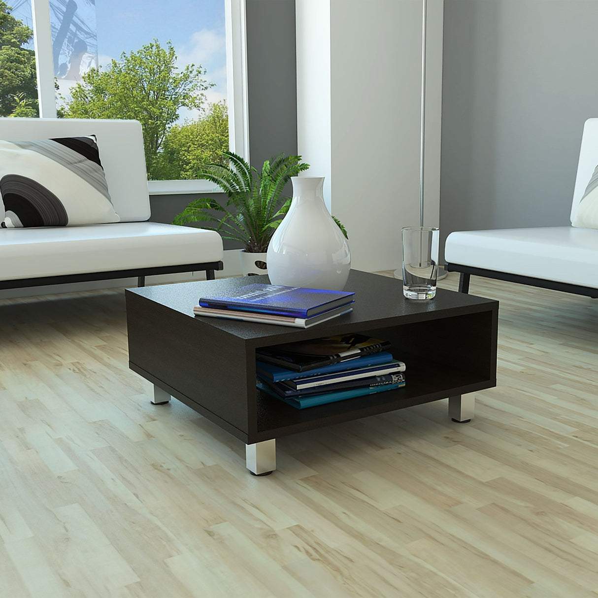 Mesa de Centro Eclipse Wengue 60x26cm Rectangular con Patas y con Compartimientos - Mesas | Bylmo