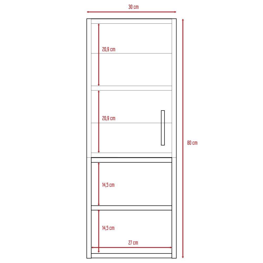 Gabinete de Baño Madrid Wengue y Plomo 30x80cm Rectangular sin Espejo y con Dos Entrepaños - Gabinetes | Bylmo