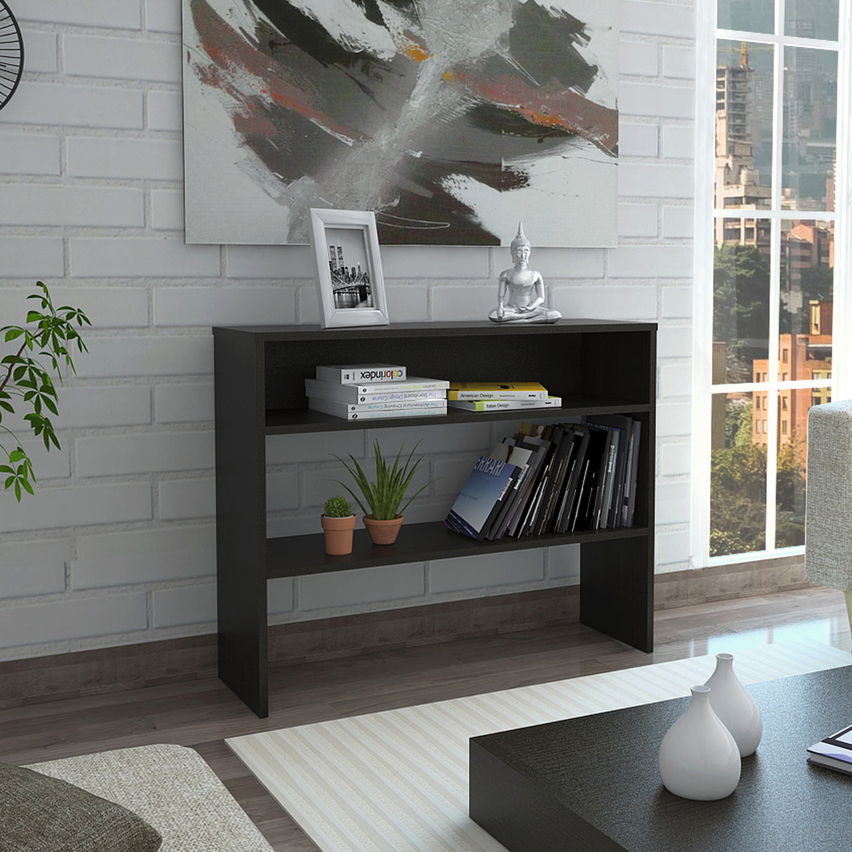 Arrimo Beijing Wengue 100x80cm sin Puertas y con Dos Compartimientos - BIFES Y ARRIMOS | Bylmo