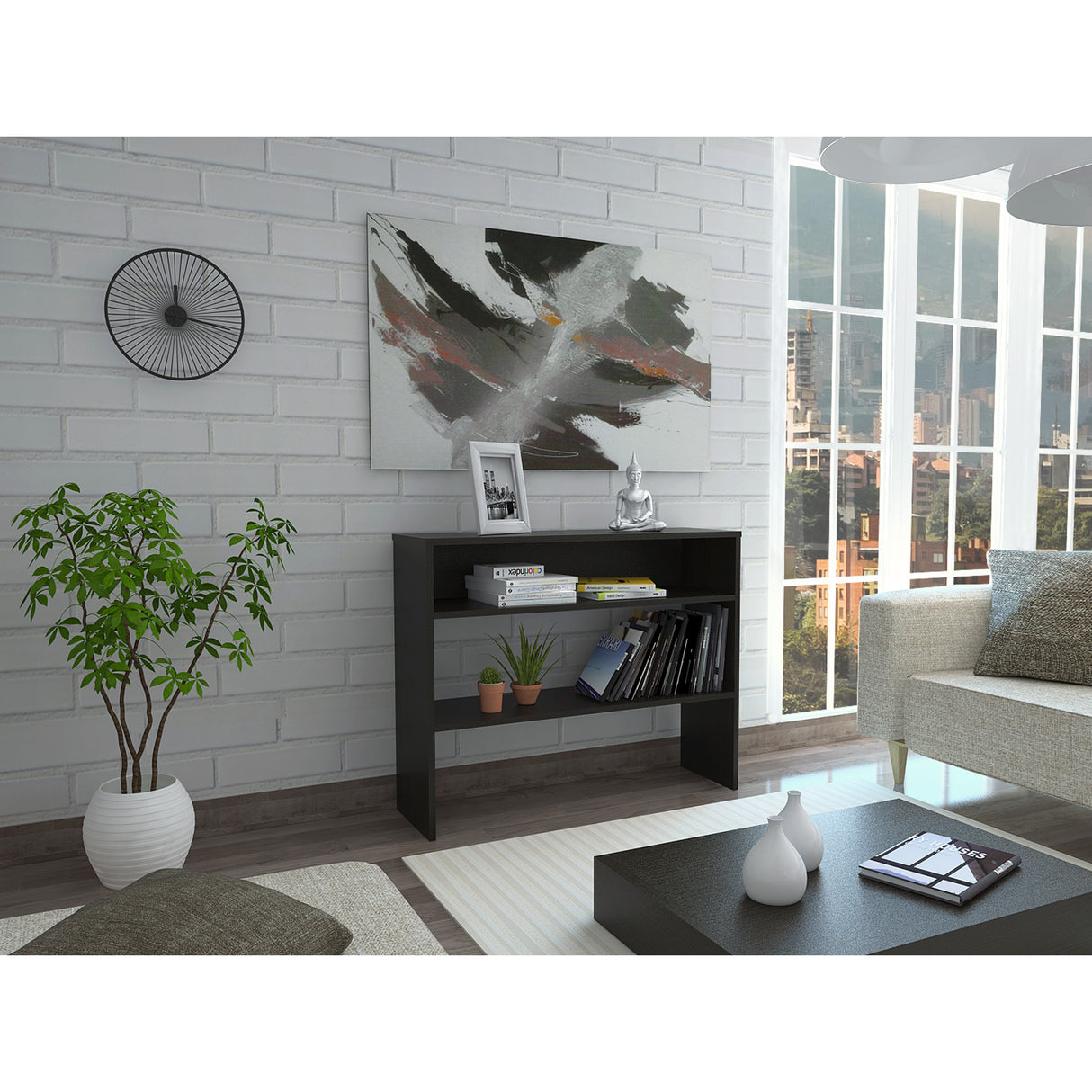 Arrimo Beijing Wengue 100x80cm sin Puertas y con Dos Compartimientos - BIFES Y ARRIMOS | Bylmo