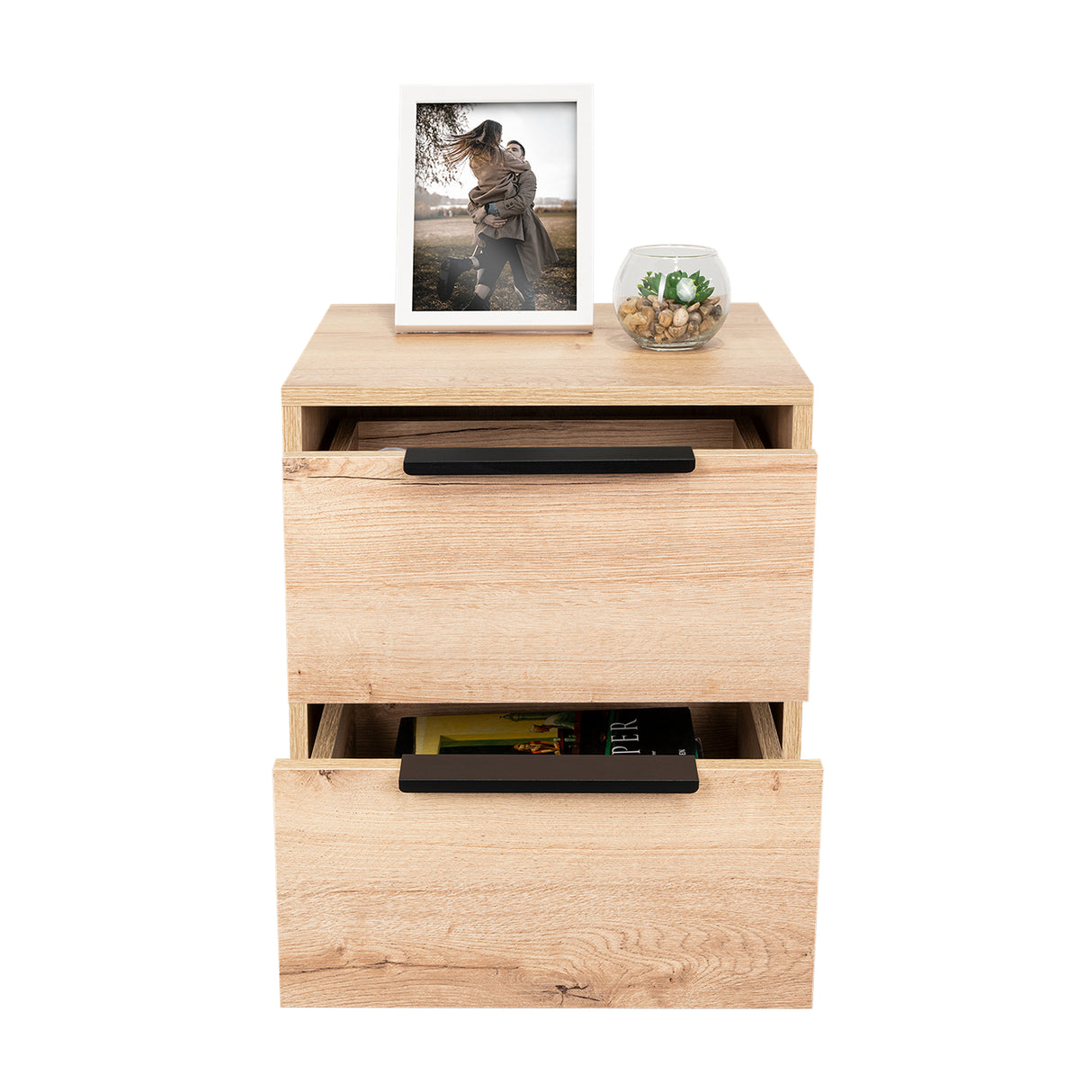 Mesa de Noche Kaia Duna 41x48cm con Dos Cajones - Mesas de Noche | Bylmo