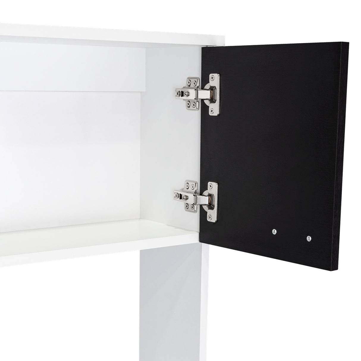 Alacena Fenix Blanco y Wengue 54x160cm sin Cajones y con Cuatro Puertas - Muebles Organizadores | Bylmo