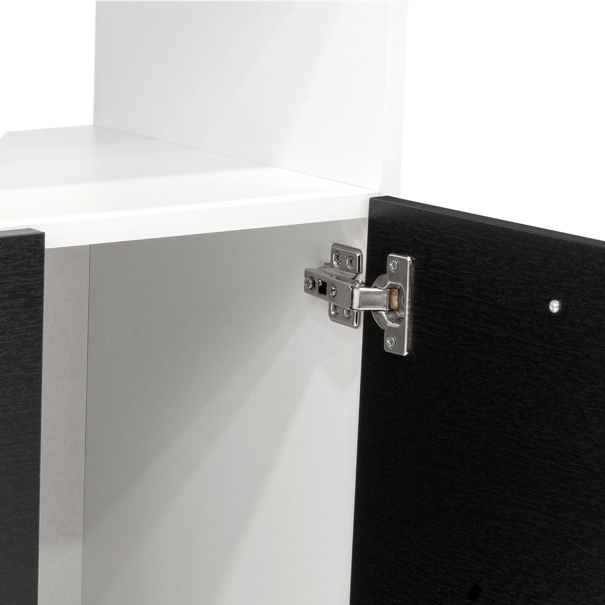 Alacena Fenix Blanco y Wengue 54x160cm sin Cajones y con Cuatro Puertas - Muebles Organizadores | Bylmo