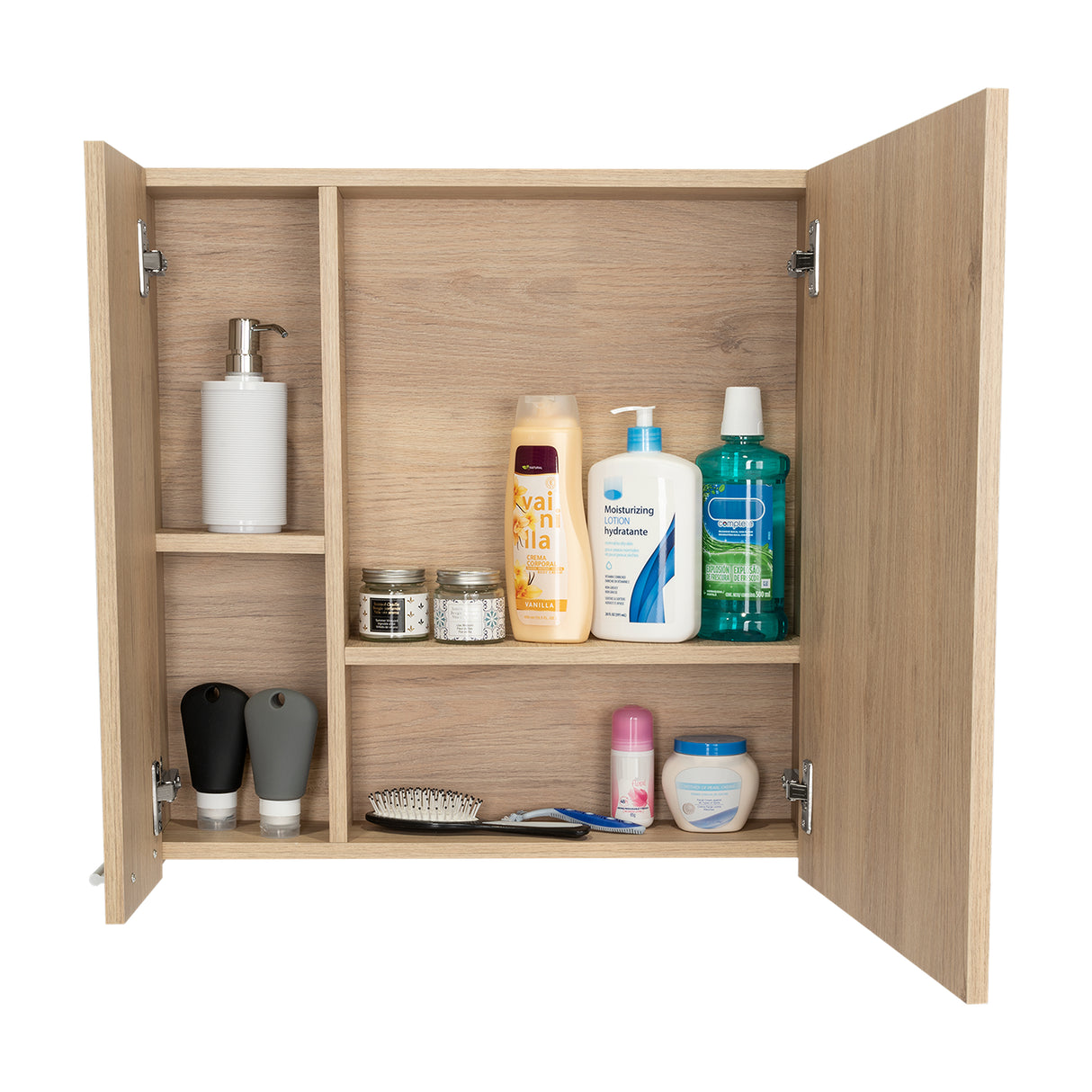 Gabinete de Baño Sines Rovere 60x60cm Rectangular con Una Puerta y Espejo - GABINETES DE BANHO | Bylmo