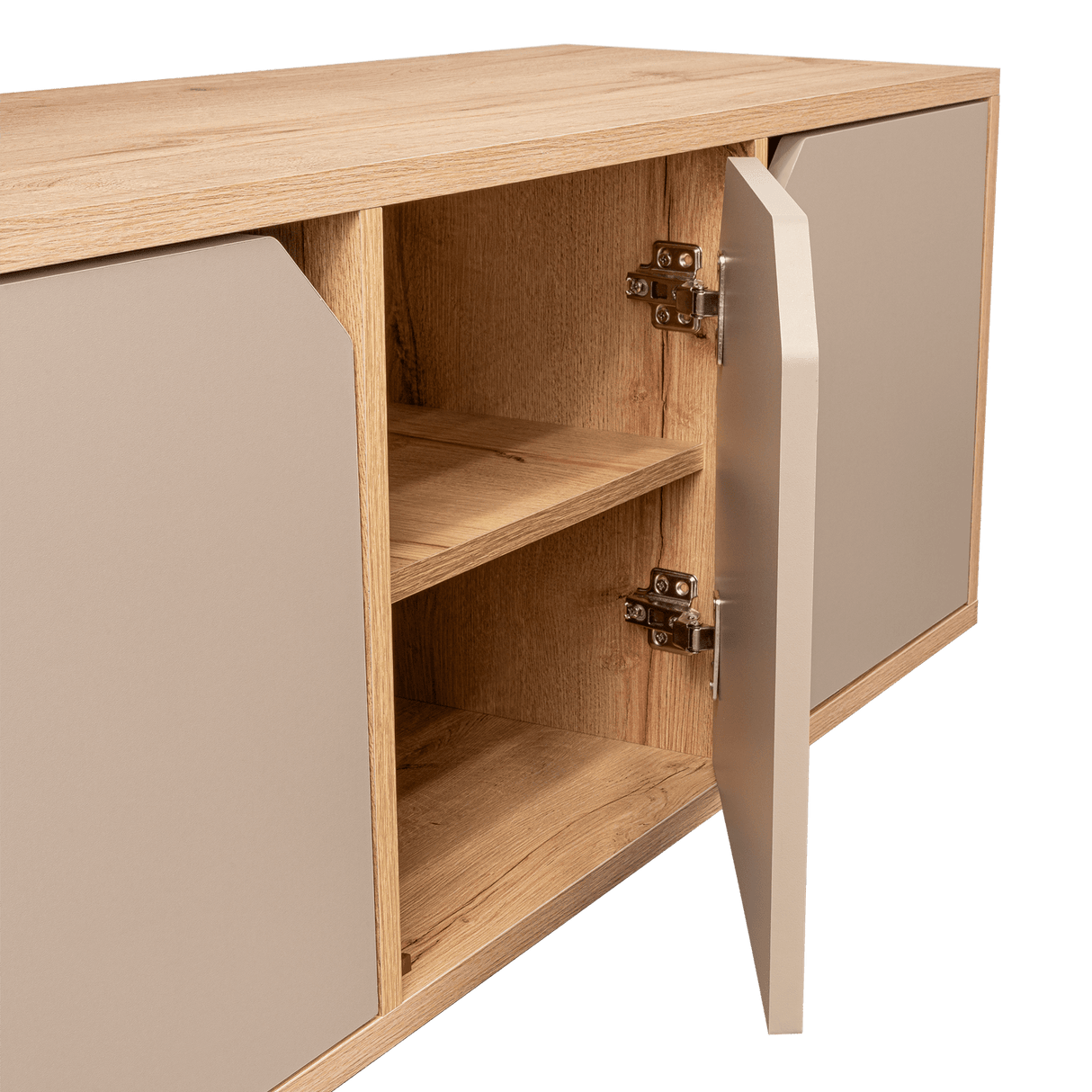 Biblioteca de Piso Piero Duna y Taupe 110.1x40.6cm Rectangular con Tres Compartimientos - Bibliotecas | Bylmo