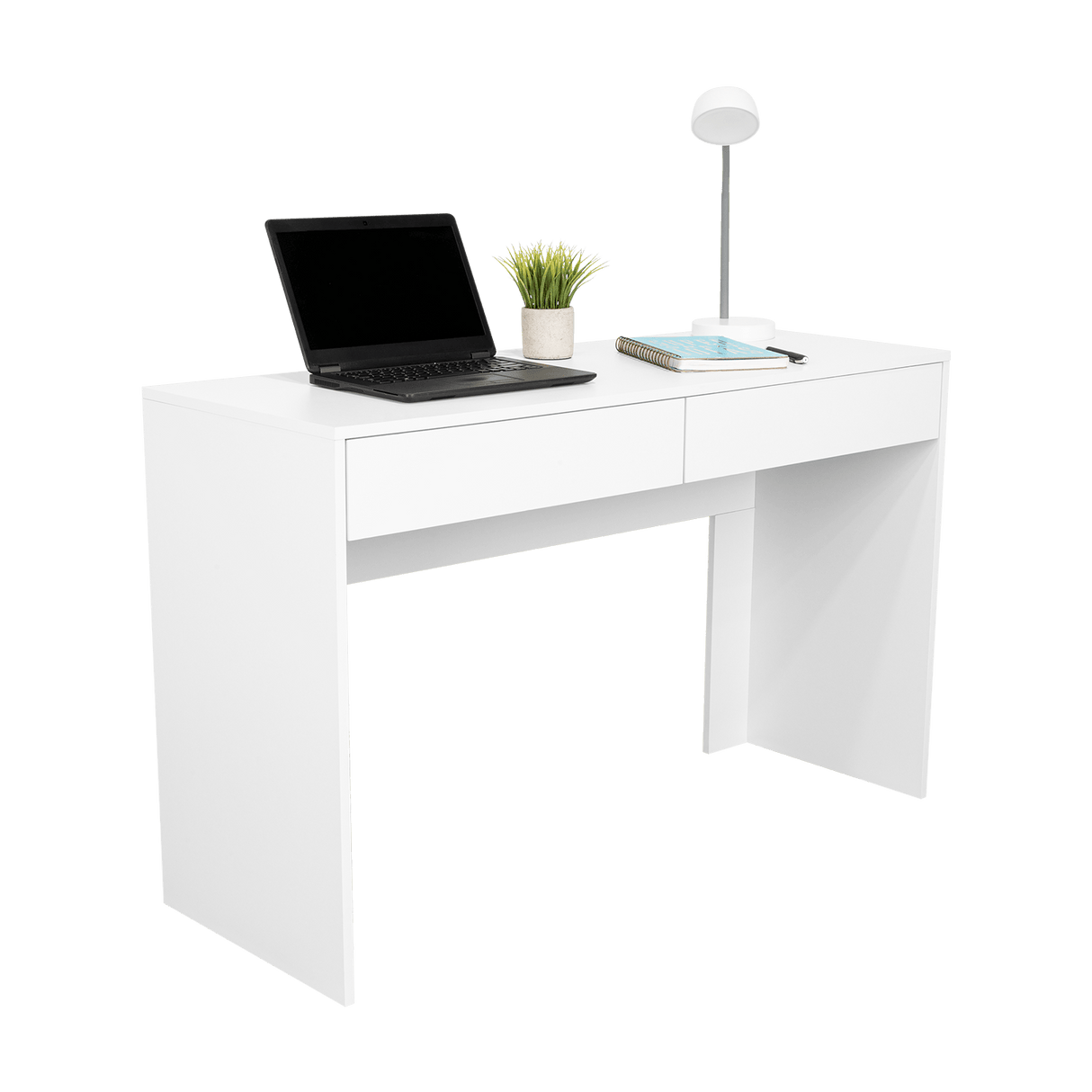 Escritorio Acre Blanco 120.2x75cm Con Dos Cajones - Escritorios y Archivadores | Bylmo