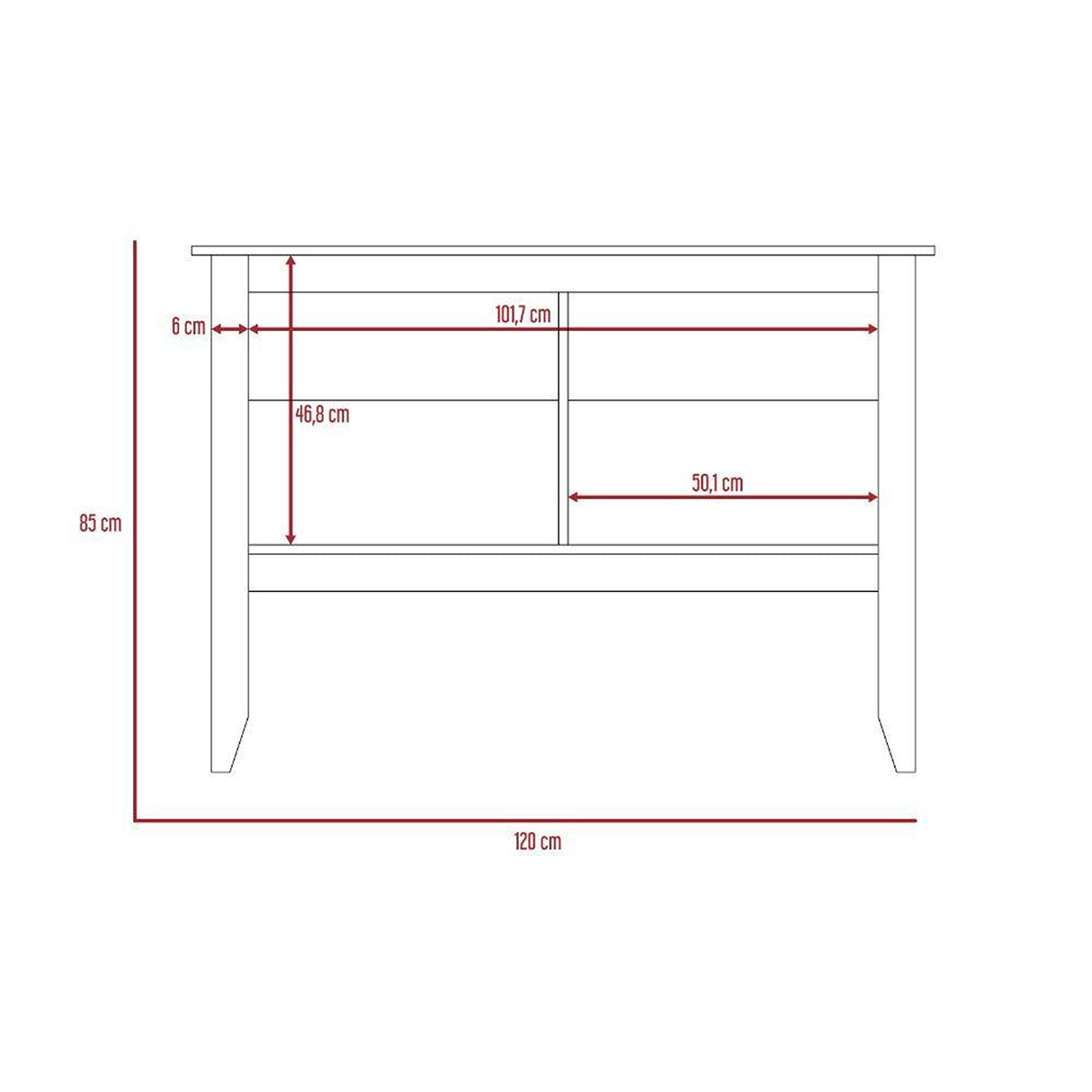Arrimo Essential Wengue 85x120cm con Dos Compartimientos y con Patas - Bifes | Bylmo