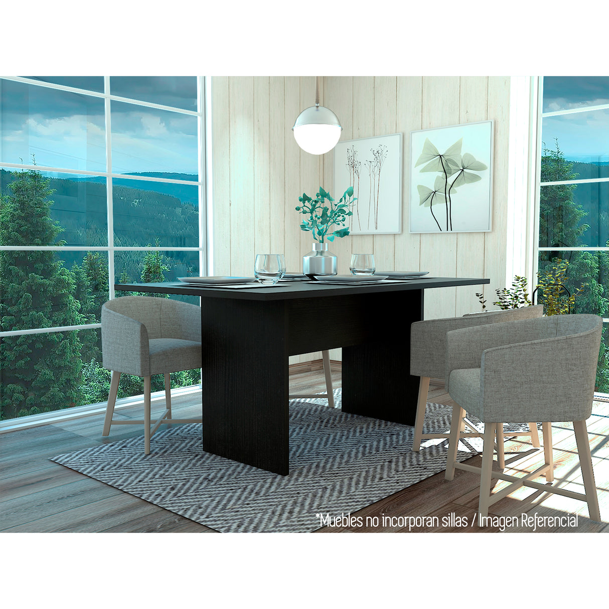 Mesa de Comedor Beijing Wengue 160x74.6cm Rectangular de Seis Puestos sin Sillas - COMEDORES | Bylmo