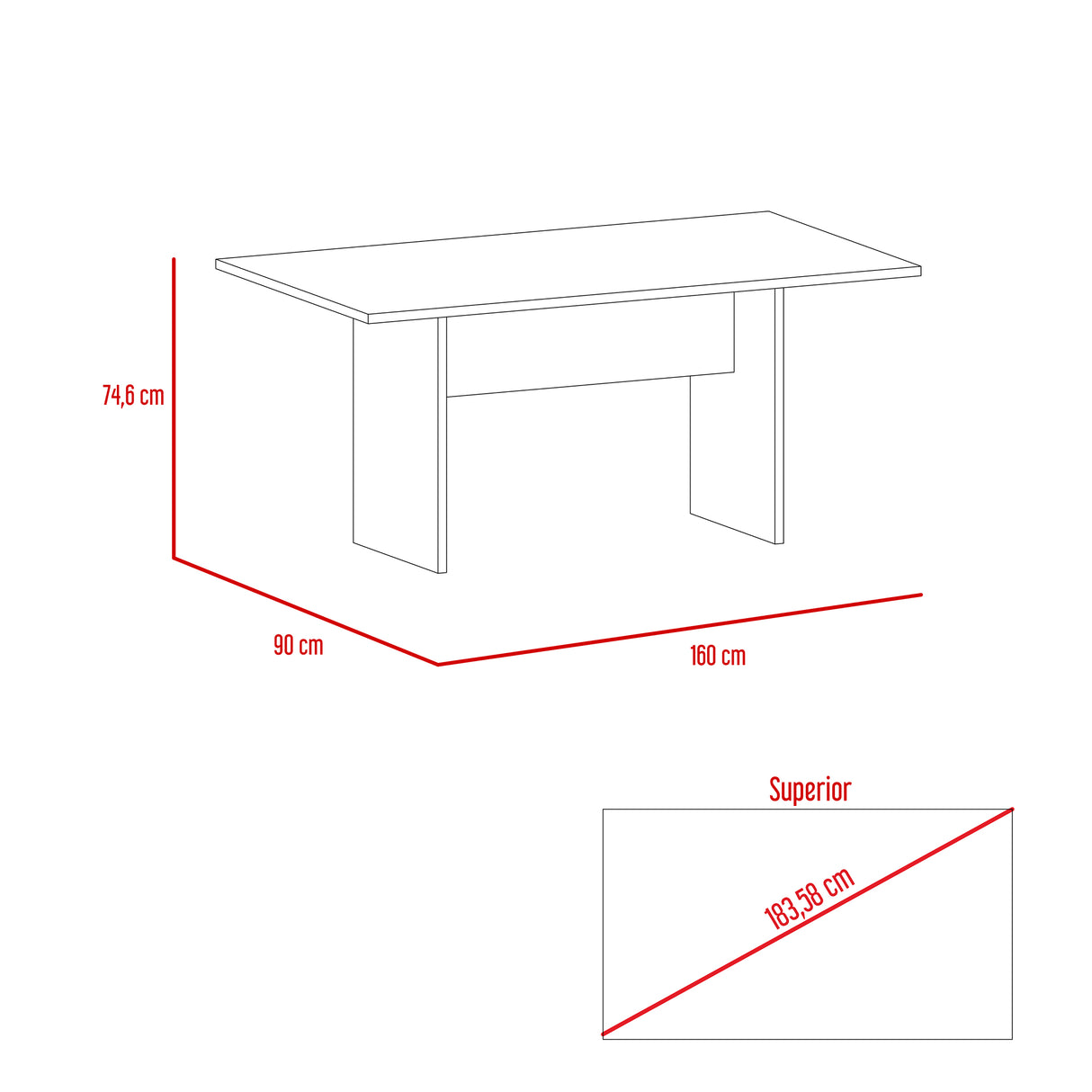 Mesa de Comedor Beijing Wengue 160x74.6cm Rectangular de Seis Puestos sin Sillas - COMEDORES | Bylmo