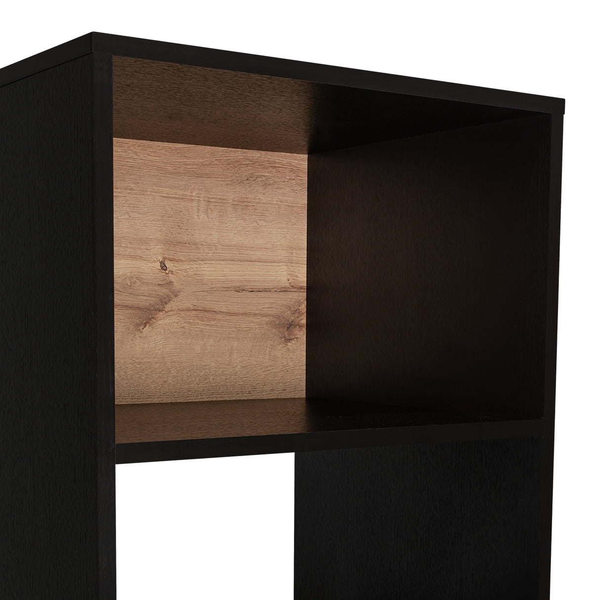 Biblioteca Stamford Wengue 48.3x170cm con Cuatro Compartimientos y con Un Cajón - Bibliotecas | Bylmo