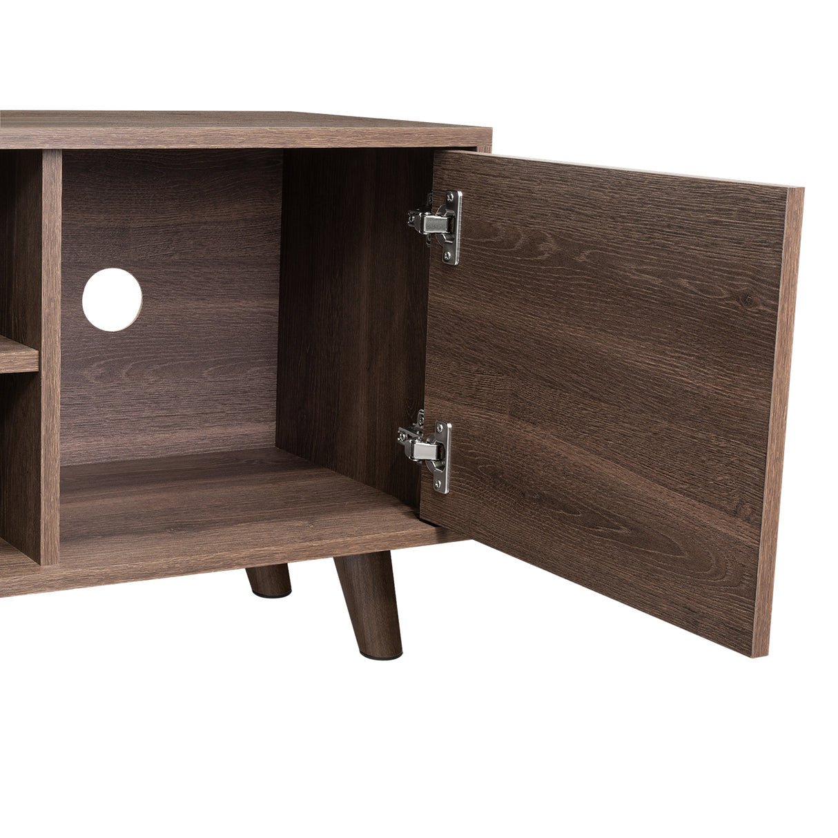 Rack de TV Cincinatti Coñac 115x50cm Para TV Hasta 45 Pulgadas con Un Cajón con Ranuras para Cables y con Patas - Muebles para TV | Bylmo