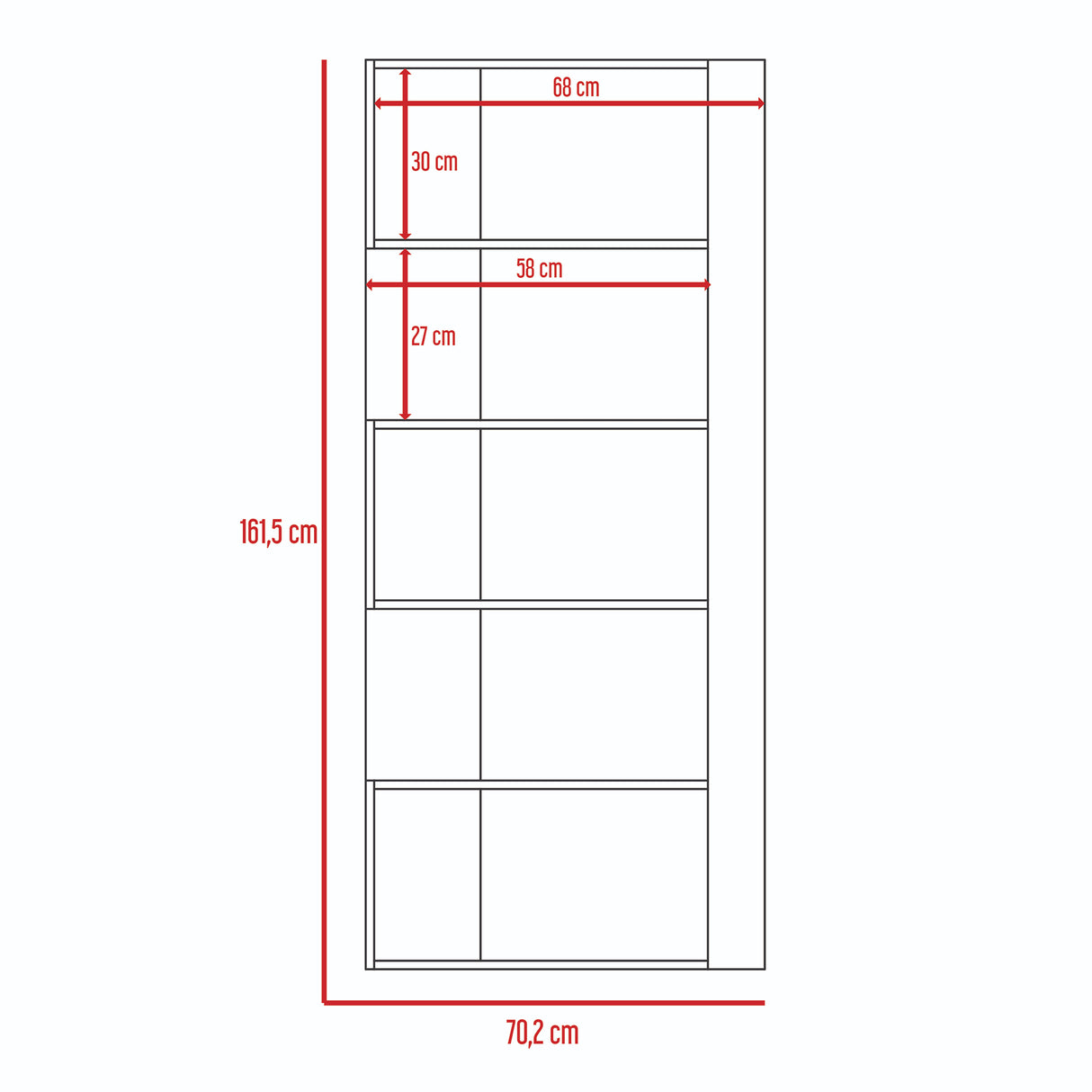 Biblioteca Transformable Cubo Beijing Wengue 70 cm con Módulos Flotantes y Entrepaños - Bibliotecas | Bylmo