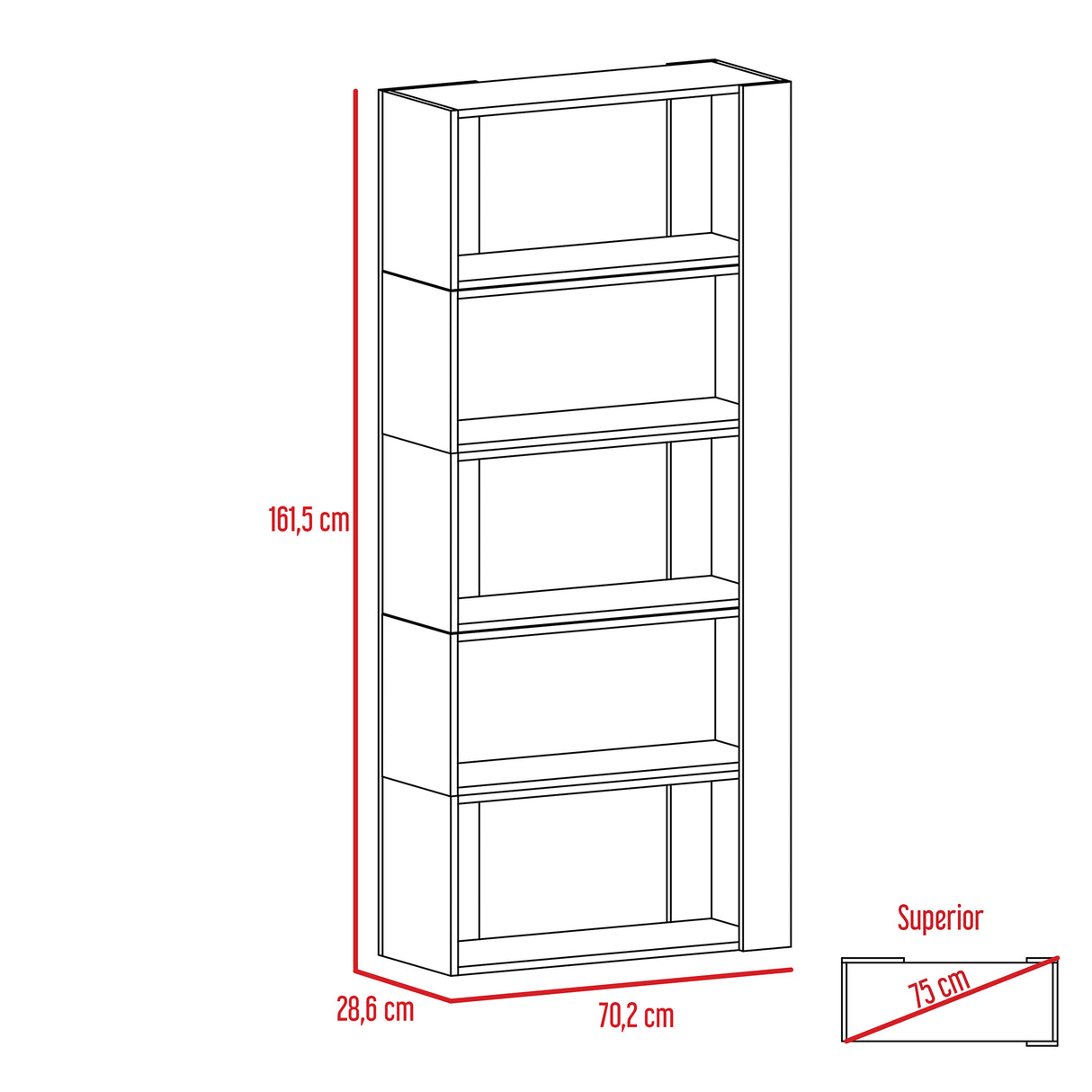 Biblioteca Transformable Cubo Beijing Wengue 70 cm con Módulos Flotantes y Entrepaños - Bibliotecas | Bylmo