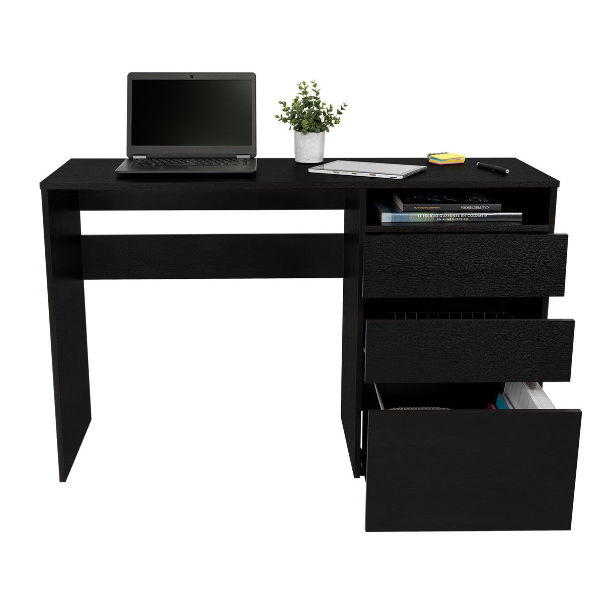 Escritorio Dublin Wengue 120 cm con Archivador y Cajones - Escritorios y Archivadores | Bylmo