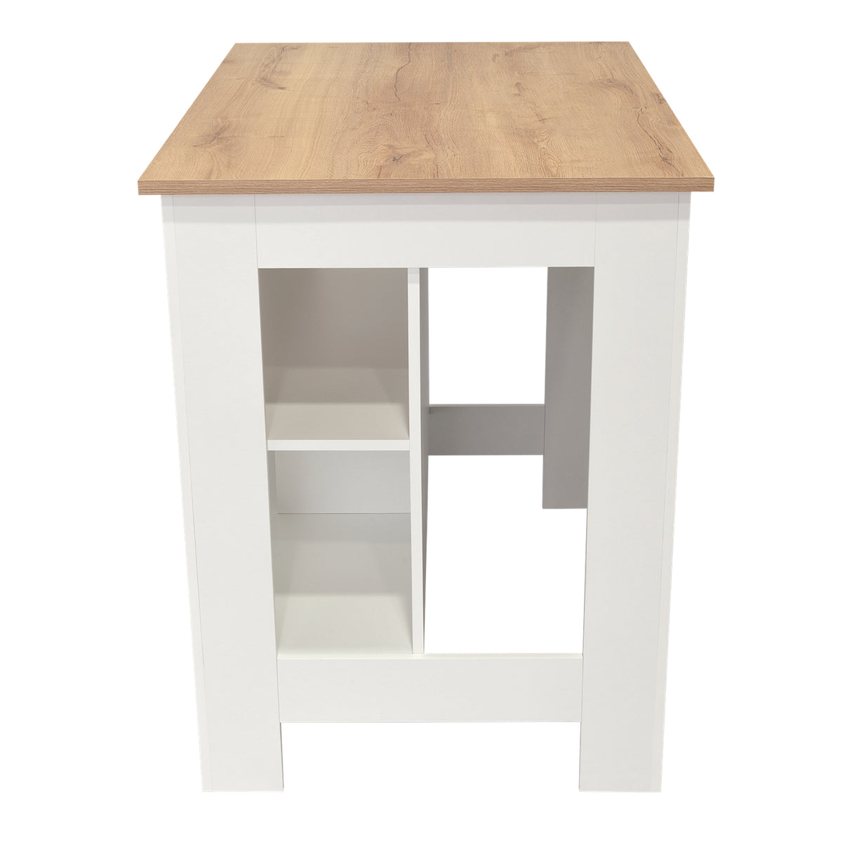 Mesa Auxiliar de Cocina Kitchen Duna y Blanco 103x90cm con Dos Entrepaños y con Tres Comportamientos - Muebles Organizadores | Bylmo