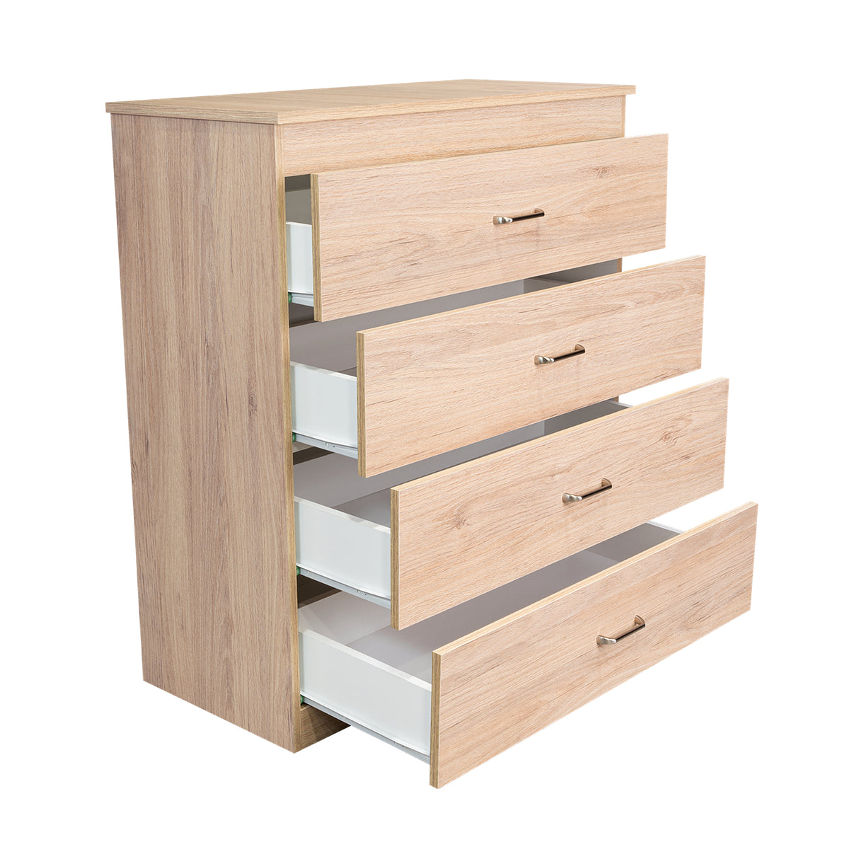 Cómoda Santino Rovere y Blanco 80x91.1cm De Cuatro Hileras con Cuatro Cajones - Cajoneras | Bylmo