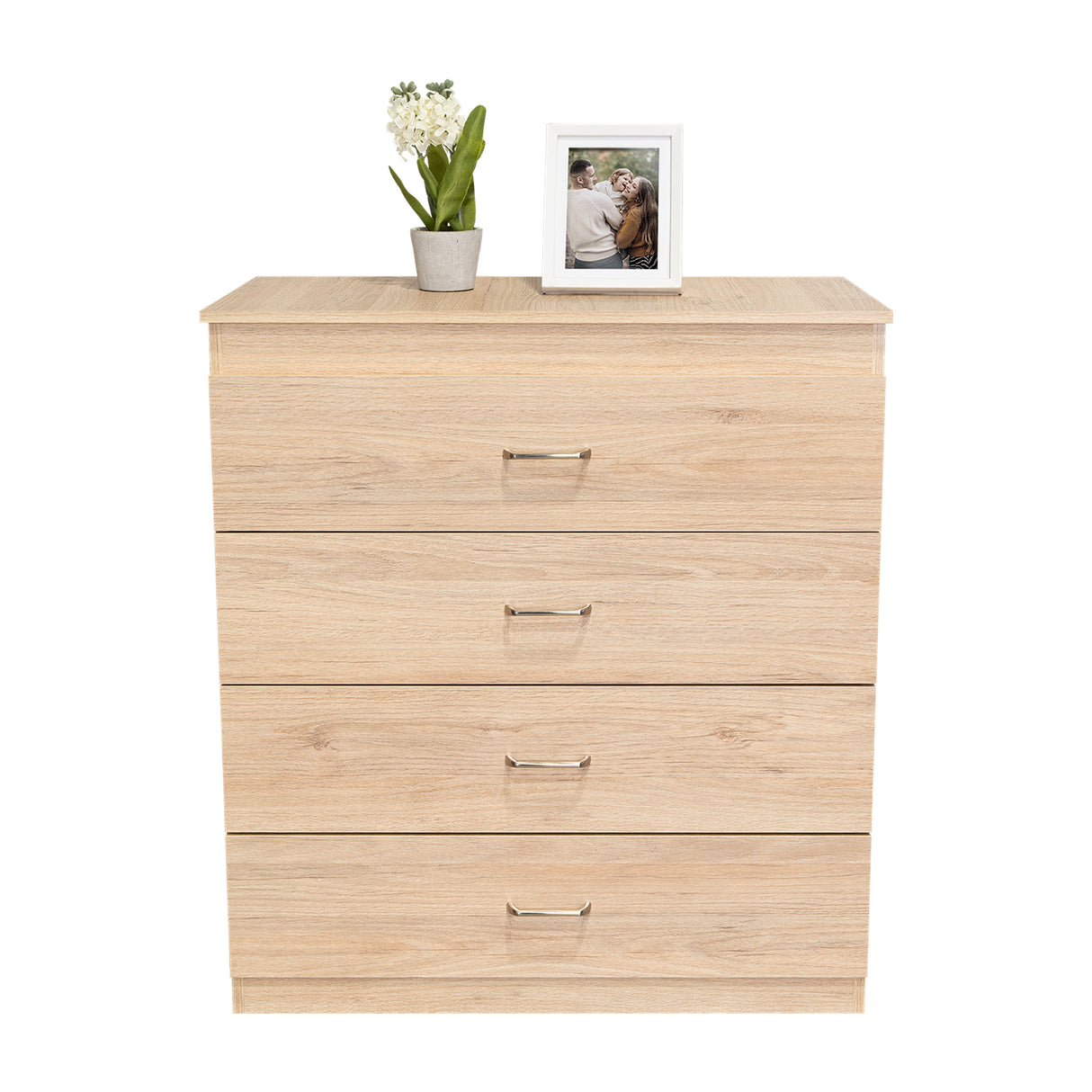 Cómoda Santino Rovere y Blanco 80x91.1cm De Cuatro Hileras con Cuatro Cajones - Cajoneras | Bylmo