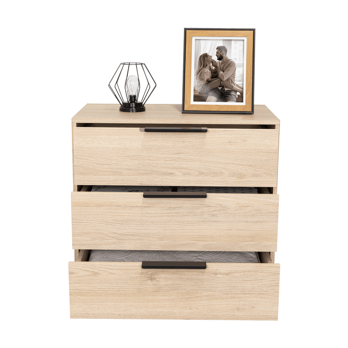 Cómoda Kaia Rovere y Blanco 70x68.7cm De Tres Hileras con Tres Cajones - Cajoneras | Bylmo