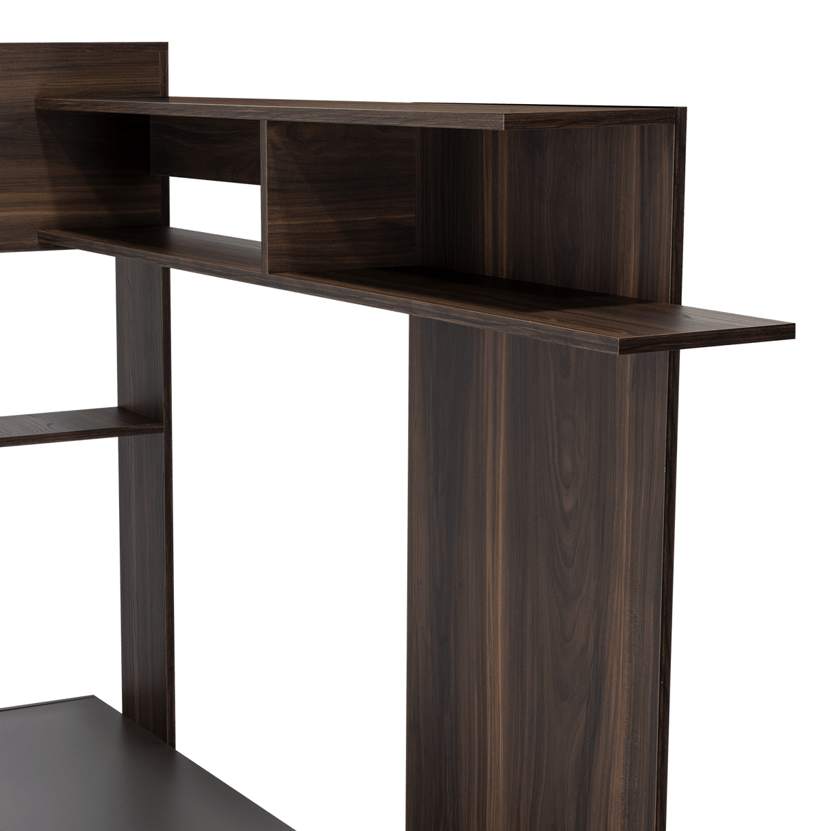 Centro de Entretenimiento Flamencp Habano y Plomo 180x152.2cm para TV Hasta 55 Pulgadas y con Cuatro Compartimientos - Muebles para TV | Bylmo