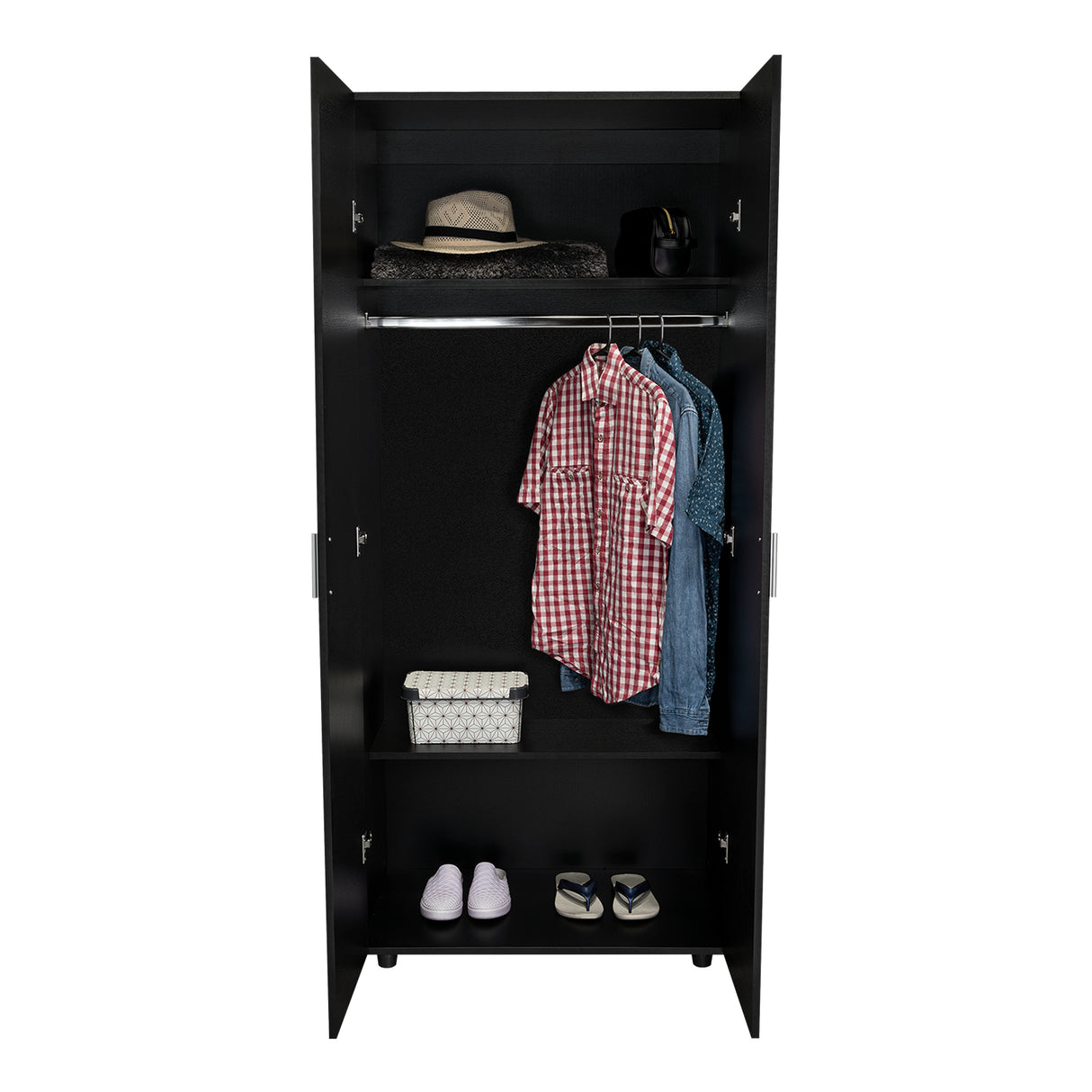 Closet Wengue 80x180.5cm sin Cajones con 2 Entrepaños - Closets | Bylmo