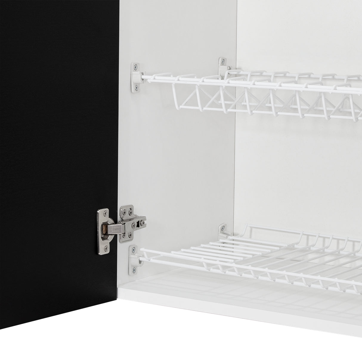 Mueble Superior de Cocina Blanco y Wengue 150x60cm con Un Entrepaño y con Cuatro Puertas - Cocinas | Bylmo