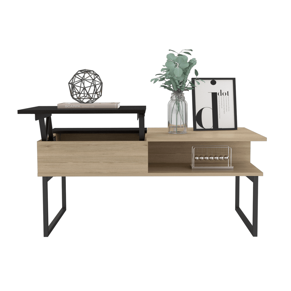 Mesa de Centro 5G rovere y Wengue 105.1x45.7cm Rectangular Extensible con Compartimiento - MESAS DE CENTRO | Bylmo