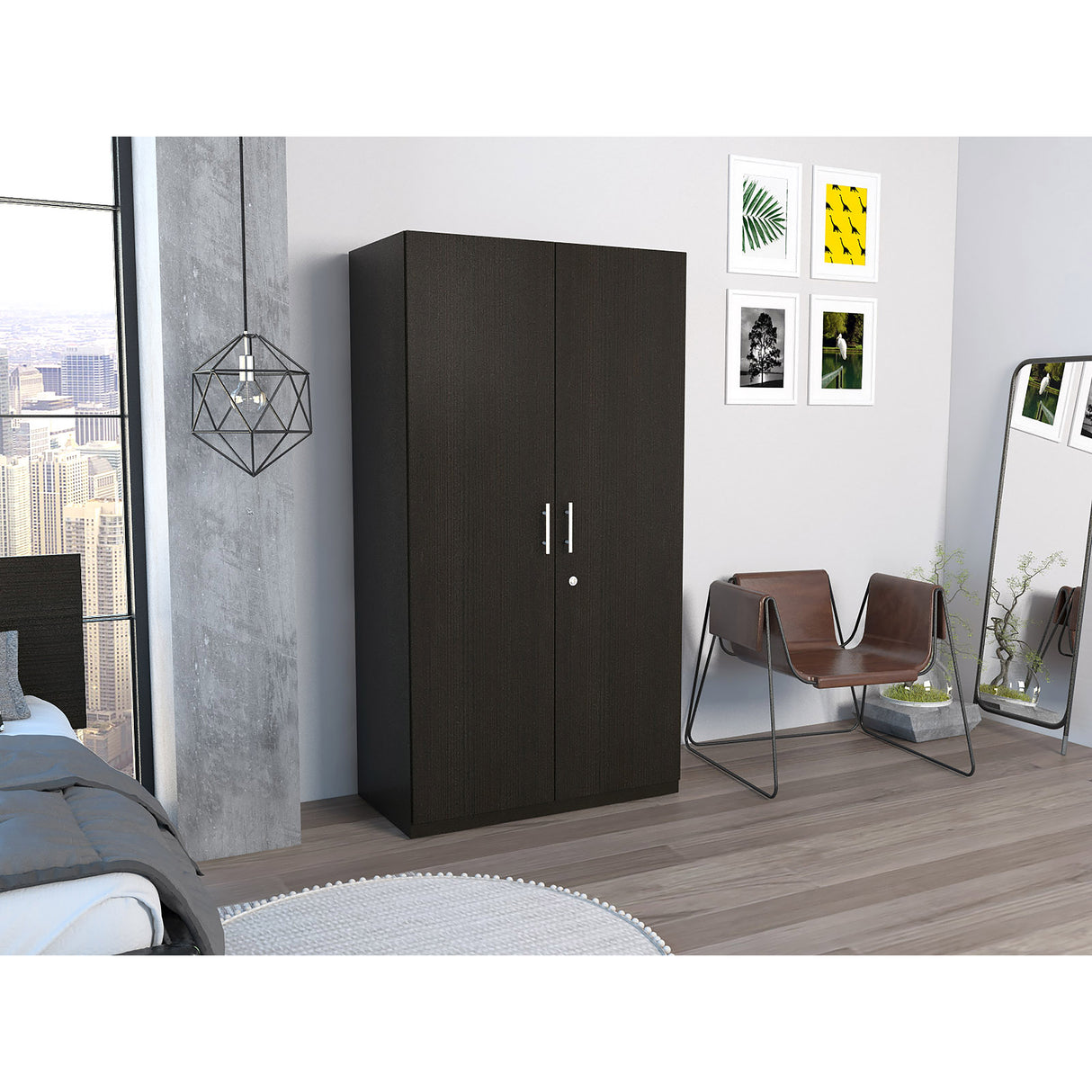 Closet Tradicion Wengue 100x185cm con Dos Puertas - CLOSETS | Bylmo
