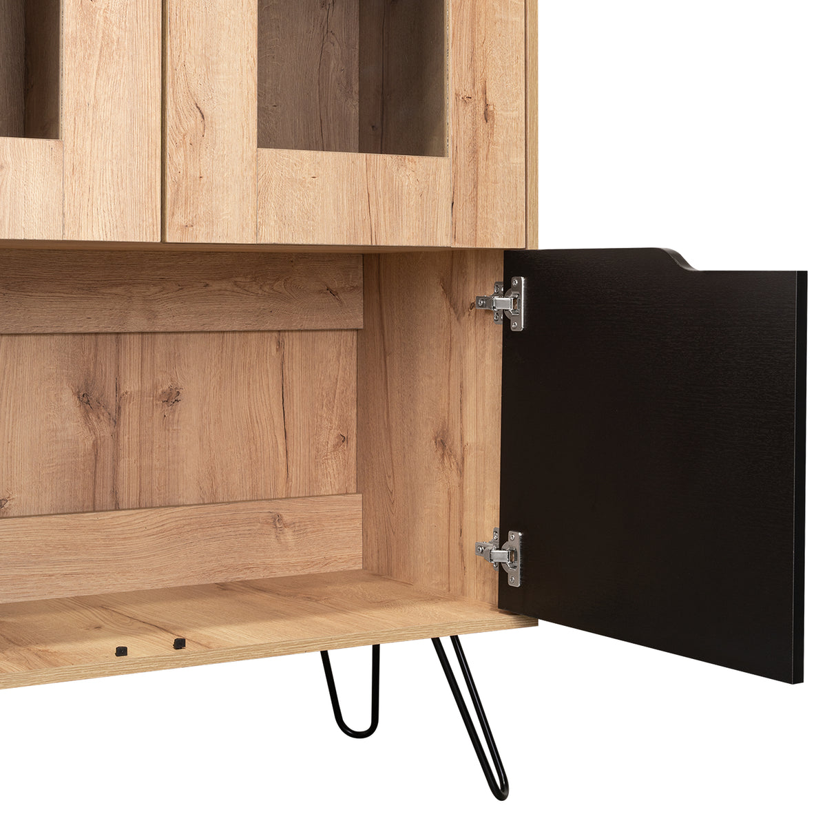 Alacena Audra Duna y Wengue 94.7x180cm sin Cajones y con Cuatro Puertas - Muebles Organizadores | Bylmo