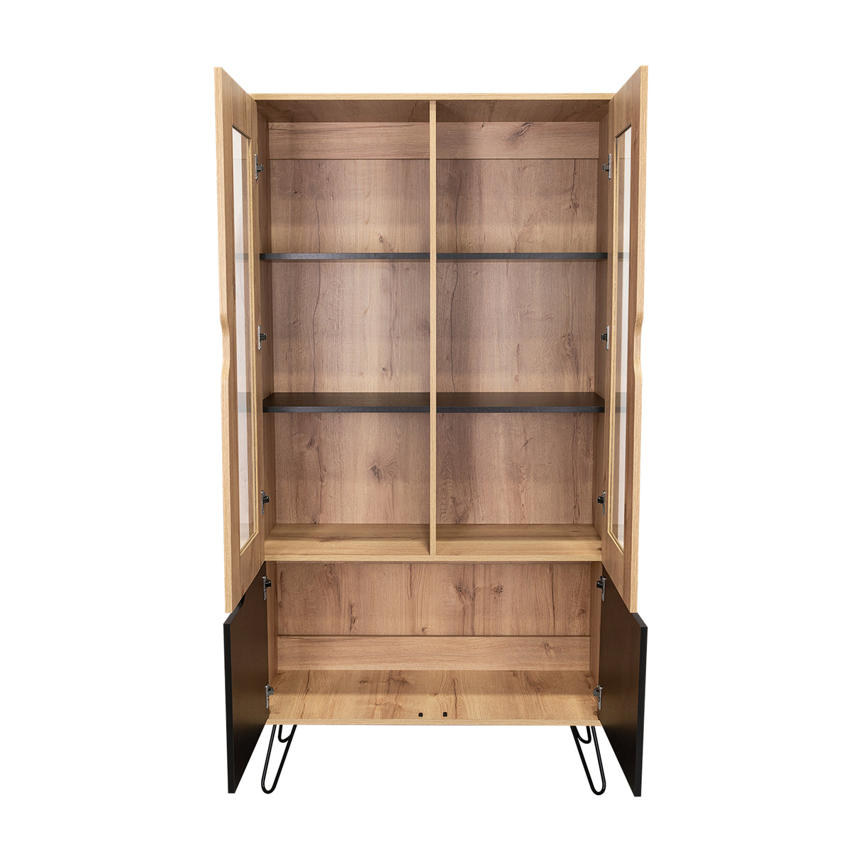 Alacena Audra Duna y Wengue 94.7x180cm sin Cajones y con Cuatro Puertas - Muebles Organizadores | Bylmo